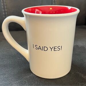 Elegant White and Red 'I Said Yes!' Mug